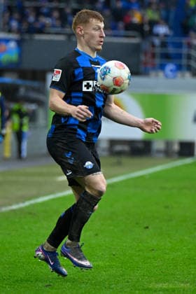 Paderborn, Home Deluxe Arena, 22.02.26, GER, Herren, 2.Bundesliga, Saison 2025-2026, SC Paderborn 07 - Hertha BSC Berlin Bild: Laurin CURDA (Paderborn) DFL regulations prohibit any use of photographs as image sequences and or quasi-video. NRW Deutschland