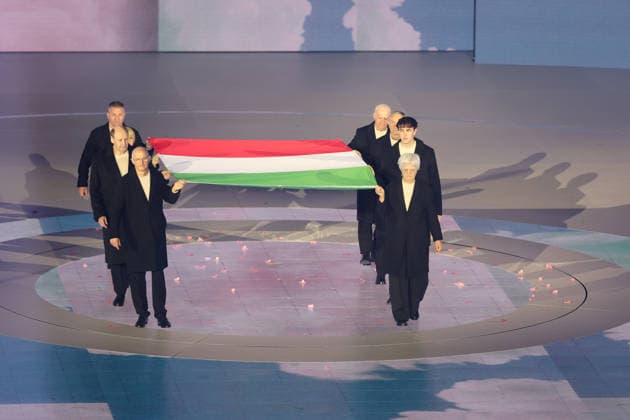 OLYMPICS - Winter Olympic Games, Olympische Spiele, Olympia, OS Milano Cortina 2026 VERONA,ITALY,22.FEB.26 - OLYMPICS - Winter Olympic Games Milano Cortina 2026, closing ceremony. Image shows the national flag of Italy.  GEPAxpictures xHaraldxSteiner