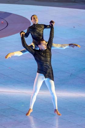 Dancers perform during the Closing Ceremony of the Milano Cortina 2026 Olympic Games, Olympische Spiele, Olympia, OS at Verona.Arena in Verona, Italy on Sunday, February 22, 2026. Norway won the most medals with a total of 41, with the United States following at 33.  ITA20260222112 AARONxJOSEFCZYK