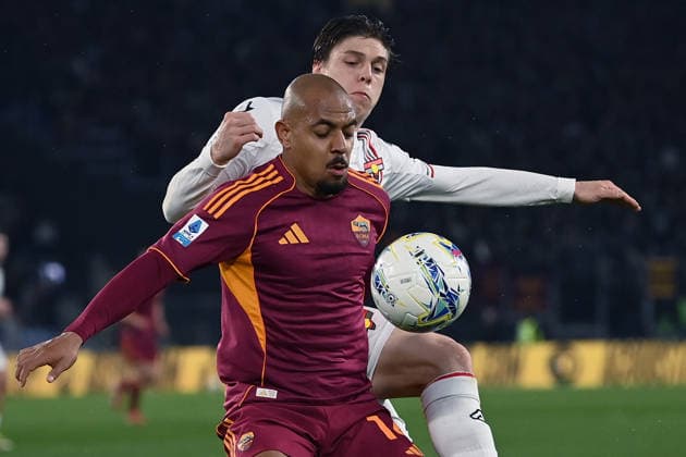 As Roma 22 02 2026 - campionato di calcio serie A Roma-Cremonese foto Antonello Sammarco Image nella foto: Donyell Malen-Alessio Zerbin 