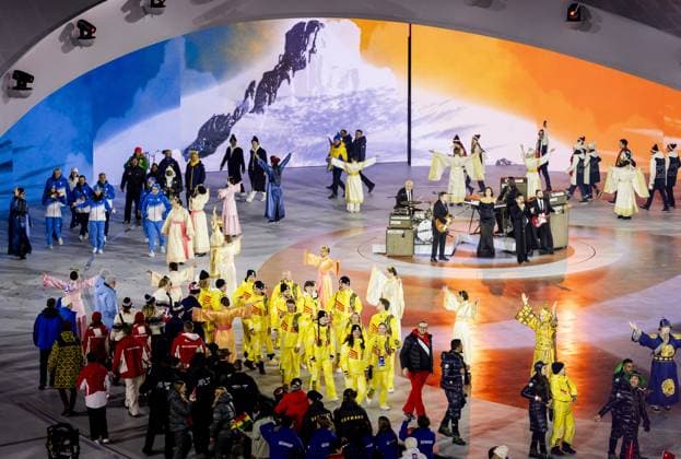 VERONA - Belgian athletes during the closing ceremony of the 2026 Winter Olympics in the historic Arena di Verona. ROBIN VAN LONKHUIJSEN ANP xVIxANPxSportx xxANPxIVx 551492828 originalFilename: 551492828.jpg