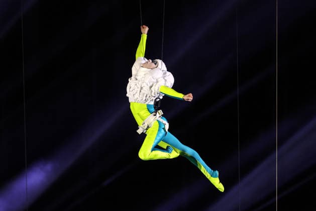 Performers dance during the Closing Ceremony of the Milano Cortina 2026 Olympic Games, Olympische Spiele, Olympia, OS at Verona Arena in Verona, Italy, on Sunday, February 22, 2026. Norway won the most medals with a total of 41, with the United States following at 33.  ITA20260222132 AARONxJOSEFCZYK