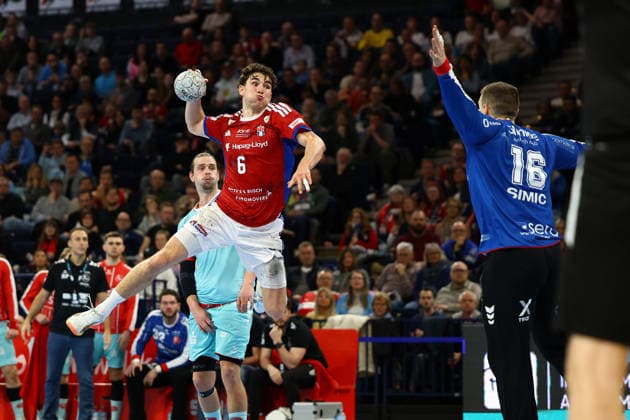 6 Elias Kofler (Handball Verein Hamburg) Handball I Herren I Bundesliga (Daikin HBL) I Saison 2025-2026 I 22. Spieltag I Handball Sport Verein Hamburg - MT Melsungen I 22.02.2026 I Barclays Arena