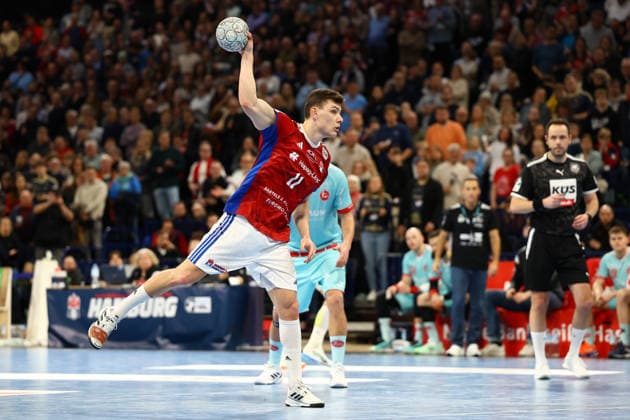11 Nicolaj Jörgensen (Handball Verein Hamburg) Handball I Herren I Bundesliga (Daikin HBL) I Saison 2025-2026 I 22. Spieltag I Handball Sport Verein Hamburg - MT Melsungen I 22.02.2026 I Barclays Arena