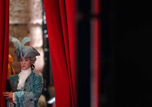 (260222) -- VERONA, Feb. 22, 2026 -- An actor is pictured before the closing ceremony of the Milan-Cortina 2026 Olympic Winter games, Winterspiele,Spiele, Summer games at Verona Olympic Arena in Verona, Italy, Feb. 22, 2026. ) (MICO2026)ITALY-VERONA-OLYMPIC WINTER GAMES-CLOSING CEREMONY LixMing 