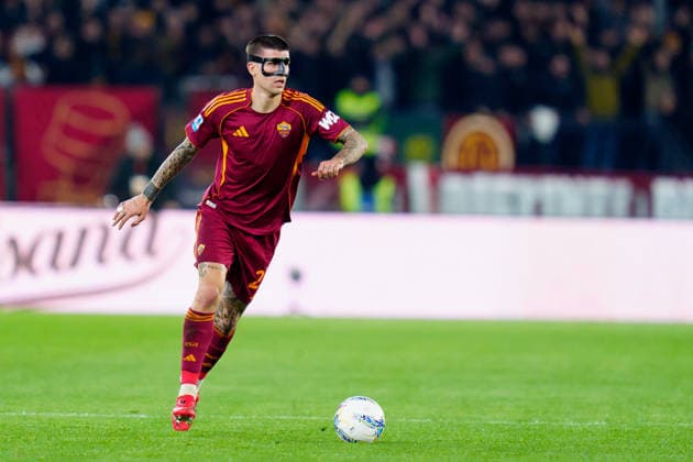 AS Roma v US Cremonese - Serie A Enilive Gianluca Mancini of AS Roma in action during the serie Serie A Enilive match between AS Roma and US Cremonese at Stadio Olimpico on February 22, 2026 in Rome, Italy Rome Stadio Olimpico Lazio Italy Copyright: xGiuseppexMaffiax 260222_SerieA_Roma-Cremonese_07114