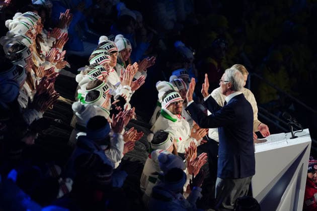 Giovanni MalagÃ² and Kirsty Coventry attend the closing ceremony of the 2026 Winter Olympics in Verona, Italy, Sunday, Feb. 22, 2026 (Photo Claudio Furlan LaPresse) Cerimonia di chiusura dei Giochi Olimpici Invernali 2026 a Verona, Italia, domenica 22 febbraio 2026 (Foto Claudio Furlan LaPresse)  Copyright: xClaudioxFurlan LaPressex