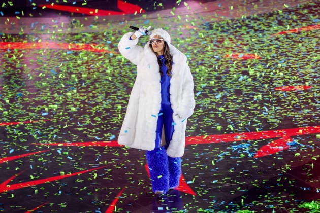 America Foster performs during the Closing Ceremony of the Milano Cortina 2026 Olympic Games, Olympische Spiele, Olympia, OS at Verona Arena in Verona, Italy, on Sunday, February 22, 2026. Norway won the most medals with a total of 41, with the United States following at 33.  ITA20260222156 AARONxJOSEFCZYK