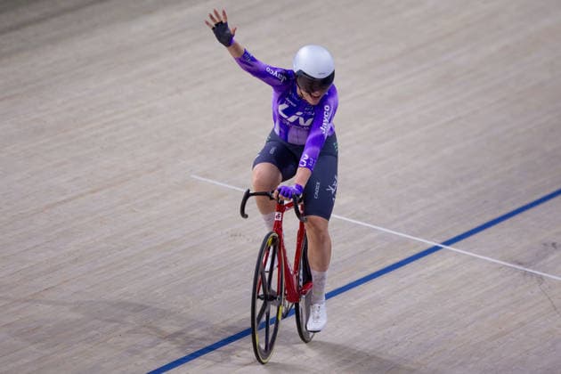 Erin Boothman wins the Womens Elimination race. Lloyds National Track cycling, Rad, Radsport, Bahnrad, Bahn Championship, National Cycling Centre, Manchester, England, 22nd Feb 2026. Copyright: xSeanxWalshx Sportspressphoto_SPR96609