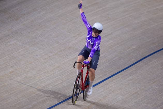 Erin Boothman wins the Womens Elimination race. Lloyds National Track cycling, Rad, Radsport, Bahnrad, Bahn Championship, National Cycling Centre, Manchester, England, 22nd Feb 2026. Copyright: xSeanxWalshx Sportspressphoto_SPR96612
