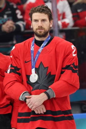 Olympics Milano Cortina 2026: Gold Medal Game Mens Ice hockey, Eishockey Canada Vs United States Feb 22 February 22, 2026: Shea Theodore (27) of Canada receives the Silver medal during the ceremony following the Mens Ice Hockey Gold Medal game between Canada and USA held at Milano Santagiulia Ice Hockey Arena during the Milano Cortina 2026 Olympic Games, Olympische Spiele, Olympia, OS in Milan, Italy. MilanoCortina2026 Daniel Lea (Credit Image: Â Daniel Lea Cal Media) Milan Italy EDITORIAL USE ONLY Copyright: xx ZUMA-20260222_zma_c04_082.jpg DanielxLeax csmphotothree475213