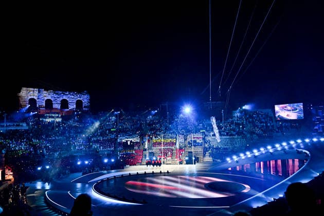 Olympic Closing Ceremony, at the Olympic Winter games, Winterspiele,Spiele, Summer games Milano Cortina 2026, at Verona Arena, on February 22, 2026 in Verona, Italy. Noxthirdxpartyxsales  aflo_320977526