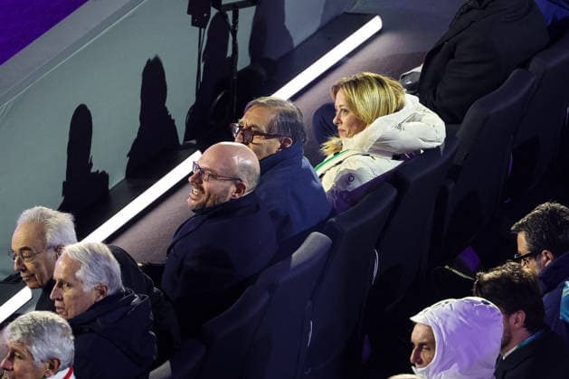 GIOCHI OLIMPICI - Olimpiadi Invernali Milano-Cortina 2026 - Closing Ceremony The Italian prime minister Giorgia Meloni with President of the Senate Ignazio La Russa on the grandstand during the Closing Ceremony of the Olympic Winter games, Winterspiele,Spiele, Summer games Milano-Cortina 2026,on February 22, 2026 at Arena di Verona in Verona, Italy Cortina D Ampezzo Italy  Copyright: xIPAxSport ABACAx