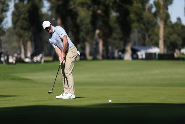 February 22, 2026, Pacific Palisades, California, USA: RORY MCILROY attempts a birdie putt on the 13th hole during the final round of the Genesis Invitational at the Riviera Country club in Pacific Palisades, California. Golf_PGATour_GenesisInvitational_FinalRound  - ZUMAt158 20260222_zsp_t158_170 Copyright: xBrentonxTsex