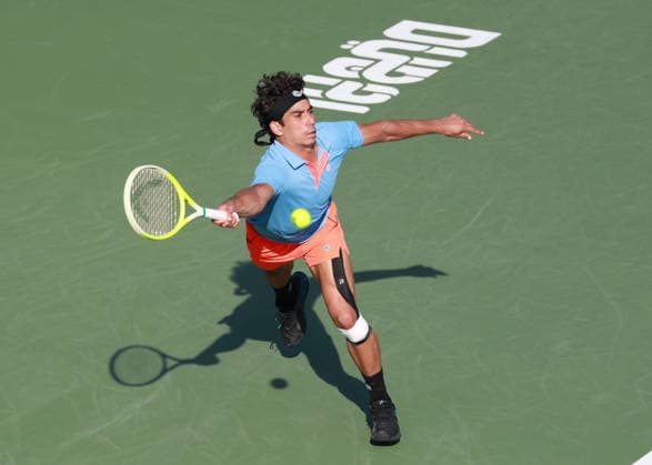 Moez Echargui, Dubai Duty Free Tennis Championships, Dubai, U.A.E. Tennis - Dubai Tennis Championships 2025 - ATP, Tennis Herren - Dubai Duty Free Tennis Stadium - Dubai - - United Arab Emirates - 23 February 2026. Copyright: xJuergenxHasenkopfx