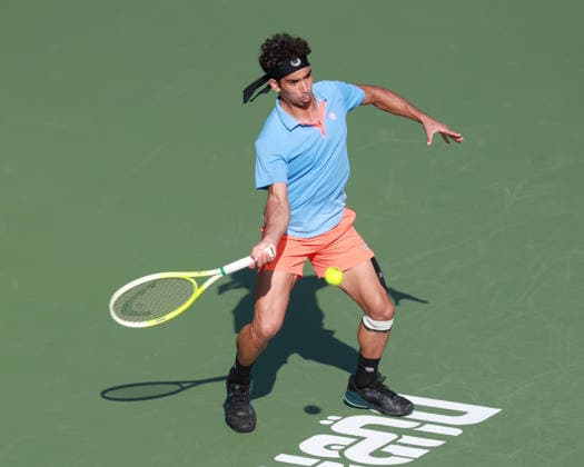 Moez Echargui, Dubai Duty Free Tennis Championships, Dubai, U.A.E. Tennis - Dubai Tennis Championships 2025 - ATP, Tennis Herren - Dubai Duty Free Tennis Stadium - Dubai - - United Arab Emirates - 23 February 2026. Copyright: xJuergenxHasenkopfx