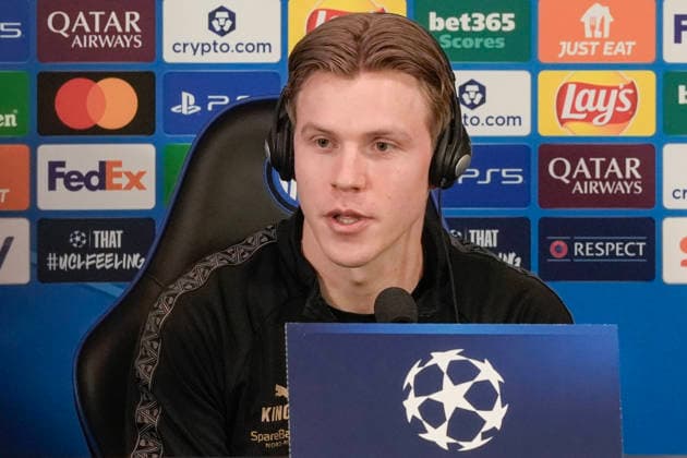Champions League Inter Milan Bodo Glimt Milan, Italy 20260223 Bodo Glimts Jens Petter Hauge during the press conference and training at the San Siro stadium before the match between Inter Milan and Bodo Glimt Photo Terje Pedersen NTB Milano Italy EDITORIAL USE ONLY RESTRICTED USE FOR BETTING COMPANIES  Copyright: xTerjexPedersenx xNTBx