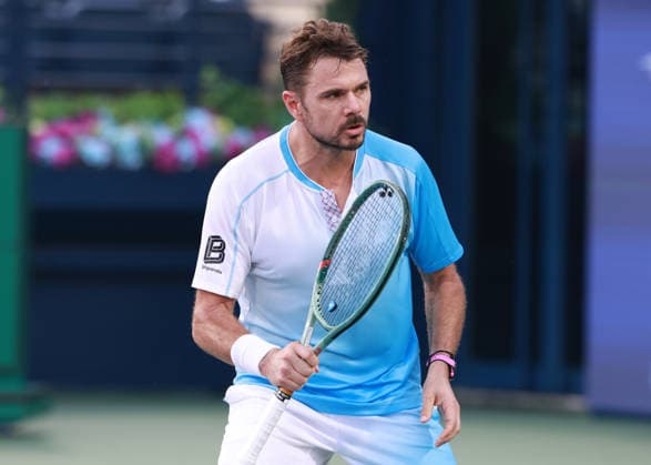 Stan Wawrinka (SUI) jubelt nach dem Sieg,Jubel,Freude, Emotion, Dubai Duty Free Tennis Championships, Dubai, U.A.E. Tennis - Dubai Tennis Championships 2025 - ATP, Tennis Herren - Dubai Duty Free Tennis Stadium - Dubai - - United Arab Emirates - 23 February 2026. Copyright: xJuergenxHasenkopfx