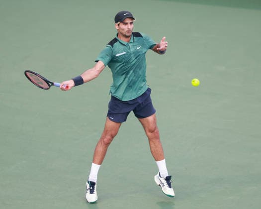 Benjamin Hassan (LBN), Dubai Duty Free Tennis Championships, Dubai, U.A.E. Tennis - Dubai Tennis Championships 2025 - ATP, Tennis Herren - Dubai Duty Free Tennis Stadium - Dubai - - United Arab Emirates - 23 February 2026. Copyright: xJuergenxHasenkopfx