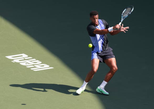 Giovanni Mpetshi Perricard, Dubai Duty Free Tennis Championships, Dubai, U.A.E. Tennis - Dubai Tennis Championships 2025 - ATP, Tennis Herren - Dubai Duty Free Tennis Stadium - Dubai - - United Arab Emirates - 23 February 2026. Copyright: xJuergenxHasenkopfx