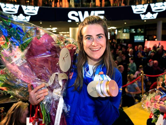 STOCKHOLM, SWEDEN 20260223 Four-time Olympic medalist in long jump Ebba Andersson is celebrated at the Olympiafestivalen Westfield Mall of Scandinavia in Solna on Monday. STOCKHOLM SWEDEN x60160x *** STOCKHOLM, SWEDEN 20260223 Four time Olympic medalist in long jump Ebba Andersson is celebrated at the Olympiafestivalen Westfield Mall of Scandinavia in Solna on Monday STOCKHOLM SWEDEN x60160x  Copyright: xStefanxJerrevang TTx HOMECOMING OCCASIONS