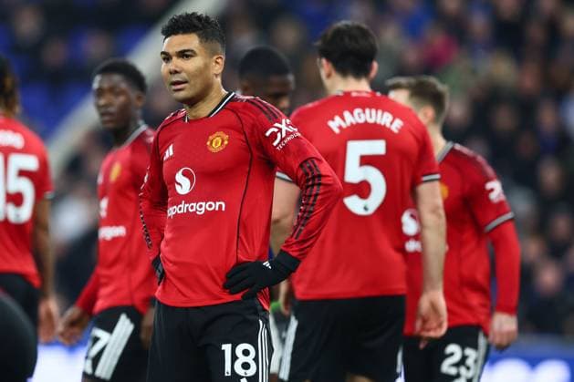 Casemiro of Manchester United, ManU looks dejected Everton v Manchester United, Premier League, Football, Hill Dickinson Stadium, Liverpool, UK - 23 Feb 2026Liverpool Hill Dickinson Stadium United Kingdom EDITORIAL USE ONLY No use with unauthorised audio, video, data, fixture lists, club league logos or live services. Online in-match use limited to 120 images, no video emulation. No use in betting, games or single club league player publications. Copyright: xPaulxCurrie Shutterstockx 16692802be
