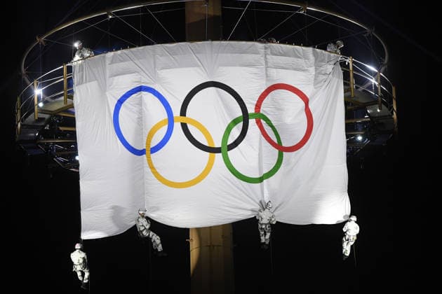 JO2026 : cÃ rÃ monie olympique - retour de la delegation francaise - Albertville Olympic rings displayed on the Albertville 92 Olympic Mast during the Ceremony of the French delegation and the handover of the Olympic flag to France the day after the closing ceremony of the Milan-Cortina, Italy 2026 Winter Olympic Games, Olympische Spiele, Olympia, OS Albertville, Isere, February 23, 2026 AlbertvilleFrance  Copyright: xMouradxALLILIx