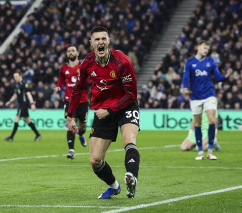 Everton v Manchester Utd, FA Premier League 23.02.26 Everton v Manchester Utd, FA Premier League Bradley Ormesher The Times Benjamin Sesko of Manchester Unitedscores and celebrates scoring his teams opening goal of the match 0-1  Copyright: xBradleyxOrmesherx NINTCHDBPICT001061643366