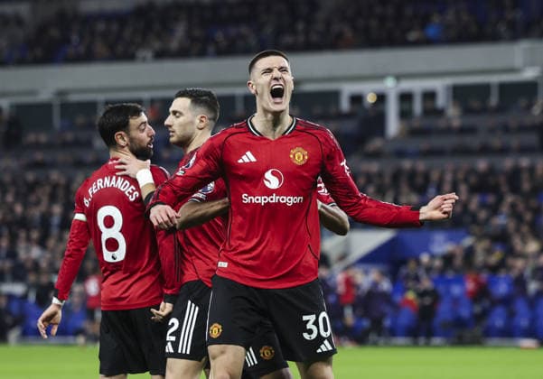 Everton v Manchester Utd, FA Premier League 23.02.26 Everton v Manchester Utd, FA Premier League Bradley Ormesher The Times Benjamin Sesko of Manchester Unitedscores and celebrates scoring his teams opening goal of the match 0-1  Copyright: xBradleyxOrmesherx NINTCHDBPICT001061643392