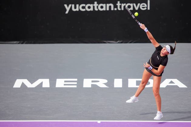 WTA, Tennis Damen MERIDA OPEN 2026 WTA MERIDA OPEN 2026 M. STAKUSIC VS D. YASTREMSKA 23022026 MERIDA, YUCATAN, MEXICO. Action photo of canadian Marina Stakusic, during day 1 of the WTA Merida Open 2026, held at the Yucatan Country Club of Merida, Yucatan, Mexico. Foto de accion de la canadiense Marina Stakusic, durante el dia 1 del WTA Merida Open 2026, celebrado en el Yucatan Country Club de Merida, Yucatan, Mexico. PHOTO BY IMAGENSHOP MERIDA YUCATAN MEXICO Copyright: xIMAGENSHOPxAGENCIAxFOTOGRAFICAx
