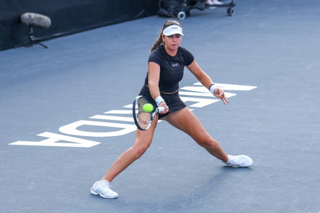 WTA, Tennis Damen MERIDA OPEN 2026 WTA MERIDA OPEN 2026 M. STAKUSIC VS D. YASTREMSKA 23022026 MERIDA, YUCATAN, MEXICO. Action photo of canadian Marina Stakusic, during day 1 of the WTA Merida Open 2026, held at the Yucatan Country Club of Merida, Yucatan, Mexico. Foto de accion de la canadiense Marina Stakusic, durante el dia 1 del WTA Merida Open 2026, celebrado en el Yucatan Country Club de Merida, Yucatan, Mexico. PHOTO BY IMAGENSHOP MERIDA YUCATAN MEXICO Copyright: xBarbaraxRamosxVillalobosx