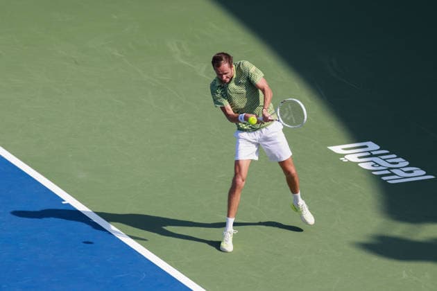 Daniil Medvedev, Dubai Duty Free Tennis Championships, Dubai, U.A.E. Tennis - Dubai Tennis Championships 2025 - ATP, Tennis Herren - Dubai Duty Free Tennis Stadium - Dubai - - United Arab Emirates - 24 February 2026. Copyright: xJuergenxHasenkopfx
