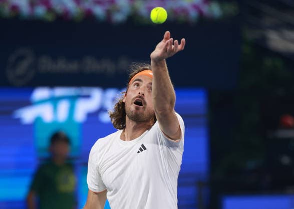 Stefanos Tsitsipas, Dubai Duty Free Tennis Championships, Dubai, U.A.E. Tennis - Dubai Tennis Championships 2025 - ATP, Tennis Herren - Dubai Duty Free Tennis Stadium - Dubai - - United Arab Emirates - 24 February 2026. Copyright: xJuergenxHasenkopfx