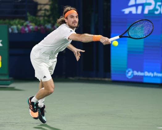 Stefanos Tsitsipas, Dubai Duty Free Tennis Championships, Dubai, U.A.E. Tennis - Dubai Tennis Championships 2025 - ATP, Tennis Herren - Dubai Duty Free Tennis Stadium - Dubai - - United Arab Emirates - 24 February 2026. Copyright: xJuergenxHasenkopfx