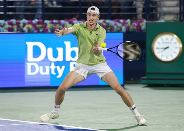 Ugo Humbert, Dubai Duty Free Tennis Championships, Dubai, U.A.E. Tennis - Dubai Tennis Championships 2025 - ATP, Tennis Herren - Dubai Duty Free Tennis Stadium - Dubai - - United Arab Emirates - 24 February 2026. Copyright: xJuergenxHasenkopfx