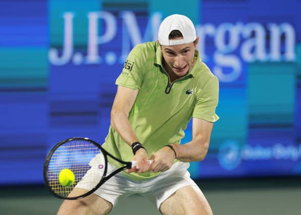 Ugo Humbert, Dubai Duty Free Tennis Championships, Dubai, U.A.E. Tennis - Dubai Tennis Championships 2025 - ATP, Tennis Herren - Dubai Duty Free Tennis Stadium - Dubai - - United Arab Emirates - 24 February 2026. Copyright: xJuergenxHasenkopfx