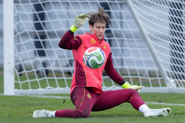 Training Deutsche Fußball-Nationalmannschaft der Frauen Torhüterin Ann-Katrin Berger (NJ NY Gotham FC). Training der Frauen-Nationalmannschaft vor den WM-Qualifikationsspielen gegen Slowenien und Norwegen am 24. Februar 2026 in Frankfurt am Main, Frankfurt am Main Hessen Deutschland DFB-Campus