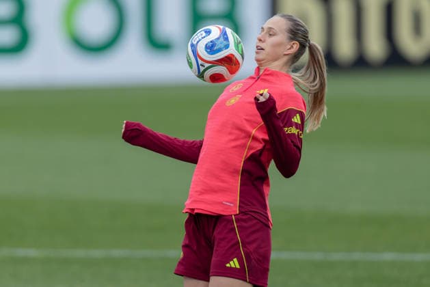 Training Deutsche Fußball-Nationalmannschaft der Frauen Klara Bühl (FC Bayern München). Training der Frauen-Nationalmannschaft vor den WM-Qualifikationsspielen gegen Slowenien und Norwegen am 24. Februar 2026 in Frankfurt am Main, Frankfurt am Main Hessen Deutschland DFB-Campus