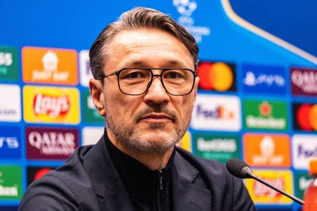 24.02.2026, Atalanta Bergamo vs. Borussia Dortmund, UEFA Champions League, Playoffs-Rückspiel Die Pressekonferenz vor dem Rückspiel mit Niko Kovac (Borussia Dortmund, Trainer) und Jobe Bellingham (Borussia Dortmund, 7) Regulations prohibit any use of photographs as image sequences and or quasi video Copyright: xBahhoxKarax