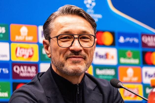 24.02.2026, Atalanta Bergamo vs. Borussia Dortmund, UEFA Champions League, Playoffs-Rückspiel Die Pressekonferenz vor dem Rückspiel mit Niko Kovac (Borussia Dortmund, Trainer) und Jobe Bellingham (Borussia Dortmund, 7) Regulations prohibit any use of photographs as image sequences and or quasi video Copyright: xBahhoxKarax