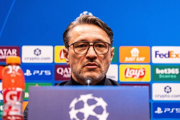 24.02.2026, Atalanta Bergamo vs. Borussia Dortmund, UEFA Champions League, Playoffs-Rückspiel Die Pressekonferenz vor dem Rückspiel mit Niko Kovac (Borussia Dortmund, Trainer) und Jobe Bellingham (Borussia Dortmund, 7) Regulations prohibit any use of photographs as image sequences and or quasi video Copyright: xBahhoxKarax
