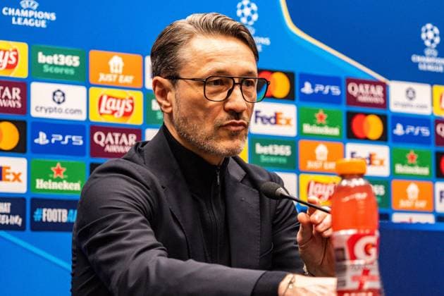 24.02.2026, Atalanta Bergamo vs. Borussia Dortmund, UEFA Champions League, Playoffs-Rückspiel Die Pressekonferenz vor dem Rückspiel mit Niko Kovac (Borussia Dortmund, Trainer) und Jobe Bellingham (Borussia Dortmund, 7) Regulations prohibit any use of photographs as image sequences and or quasi video Copyright: xBahhoxKarax