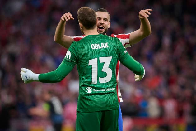 ATLETICO DE MADRID v CLUB BRUGGE KV. CHAMPIONS LEAGUE 2025 2026. ROUND KO PLAY-OFFS 2ND LEG MATCH. Atletico de Madrid s David Hancko and Jan Oblak celebrate goal during Champions League 2025 2026, KO play-offs 2nd leg match. February 24 ,2026. (ALTERPHOTOS Jorge Ropero) MadridSpain  Copyright: xJorgexRoperox