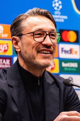 24.02.2026, Atalanta Bergamo vs. Borussia Dortmund, UEFA Champions League, Playoffs-Rückspiel Die Pressekonferenz vor dem Rückspiel mit Niko Kovac (Borussia Dortmund, Trainer) und Jobe Bellingham (Borussia Dortmund, 7) Regulations prohibit any use of photographs as image sequences and or quasi video Copyright: xBahhoxKarax