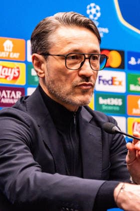 24.02.2026, Atalanta Bergamo vs. Borussia Dortmund, UEFA Champions League, Playoffs-Rückspiel Die Pressekonferenz vor dem Rückspiel mit Niko Kovac (Borussia Dortmund, Trainer) und Jobe Bellingham (Borussia Dortmund, 7) Regulations prohibit any use of photographs as image sequences and or quasi video Copyright: xBahhoxKarax