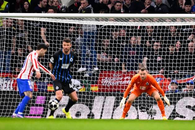 Atletico de Madrid v Club Brugge - UEFA Champions League MADRID, SPAIN - FEBRUARY 24 : Mignolet Simon goalkeeper of Club Brugge in action during the UEFA Champions League 2025 26 knockout phase play-off match second leg between Atletico de Madrid and Club Brugge on February 24, 2026 in Madrid, Spain, 24 02 2026 Madrid Spain  Copyright: xTomasxSiskx