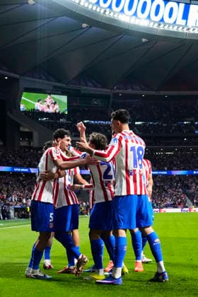 ESP: Atletico de Madrid - Club Brugge. UEFA Champions League. Round of 16. Second Leg. Johnny Cardoso of Atletico de Madrid celebrates after scoring the 2-1 during the UEFA Champions League match, between Atletico de Madrid and Club Brugge, Round of 16, second Leg, played at Riyadh Air Mertropolitano Stadium on February 24, 2026 in Madrid, Spain. kpng Copyright: xCesarxCebollax xPRESSINPHOTOx PS_260224_ATM_BRU_2526_067