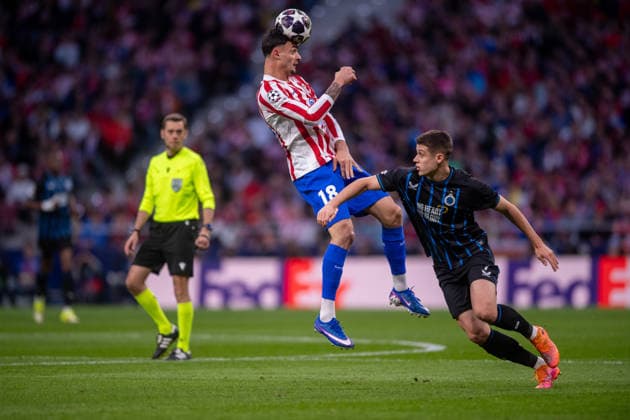 February 24, 2026, Madrid, Madrid, Spain: MADRID, SPAIN - FEBRUARY 24: MARC PUBILL of Atletico de Madrid is seen on action during the UEFA Champions League 2025 26 Knockout match second lag between Atletico de Madrid and Club Brugge KV, at Riyadh Air Metropolitano Stadium on February 23, 2026 in Madrid, Spain Atletico De Madrid X Club Brugge KV - UEFA Champions League  - ZUMAl192 20260224_zsp_l192_025 Copyright: xMiguelxLemosx