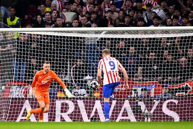 Atletico de Madrid v Club Brugge - UEFA Champions League MADRID, SPAIN - FEBRUARY 24 : Sorloth Alexander forward of Atletico de Madrid scoring a goal (3-1) during the UEFA Champions League 2025 26 knockout phase play-off match second leg between Atletico de Madrid and Club Brugge on February 24, 2026 in Madrid, Spain, 24 02 2026 Madrid Spain  Copyright: xTomasxSiskx