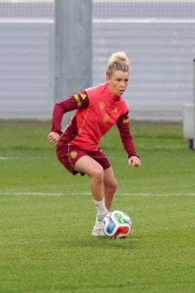24.02.2026, xgrfx, Fussball DFB-Medientermine, Deutsche Frauennationalmannschaft - Training v.l. Linda Dallmann (Deutsche Frauennationalmannschaft) (DFL DFB REGULATIONS PROHIBIT ANY USE OF PHOTOGRAPHS as IMAGE SEQUENCES and or QUASI-VIDEO) Frankfurt am Main